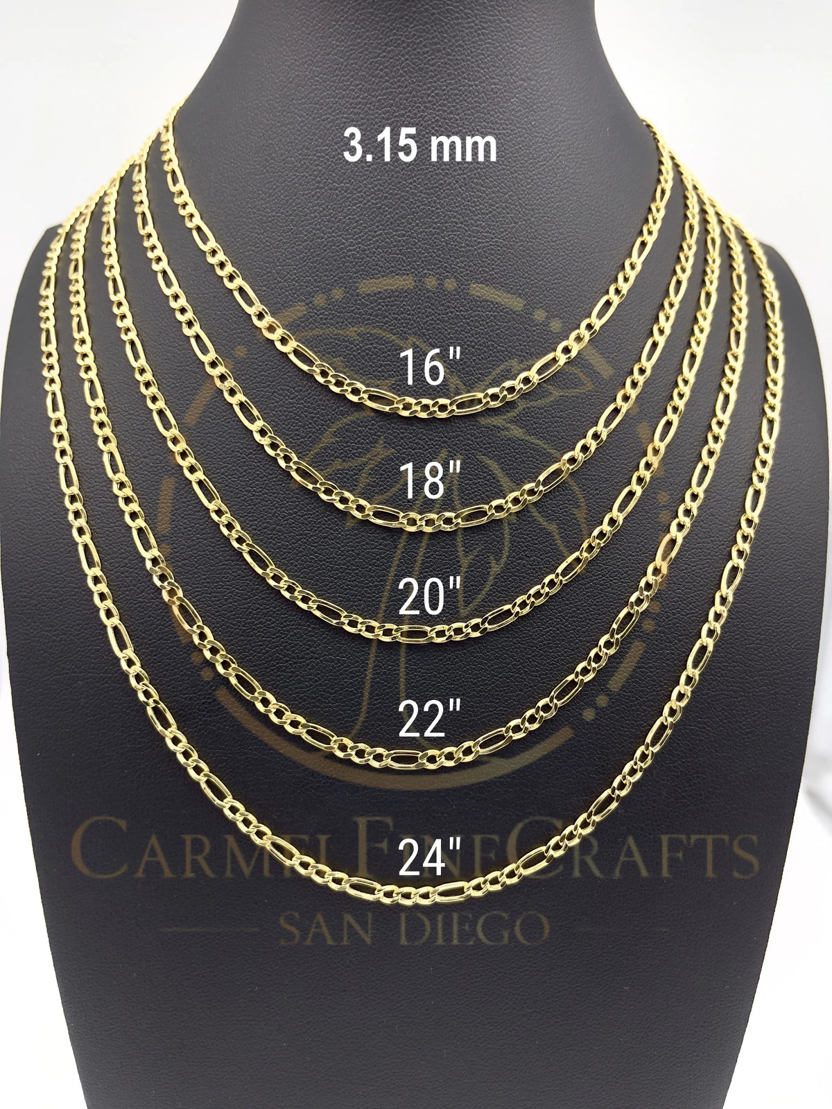 Figaro Link Chain Necklace 16" - 24" R888