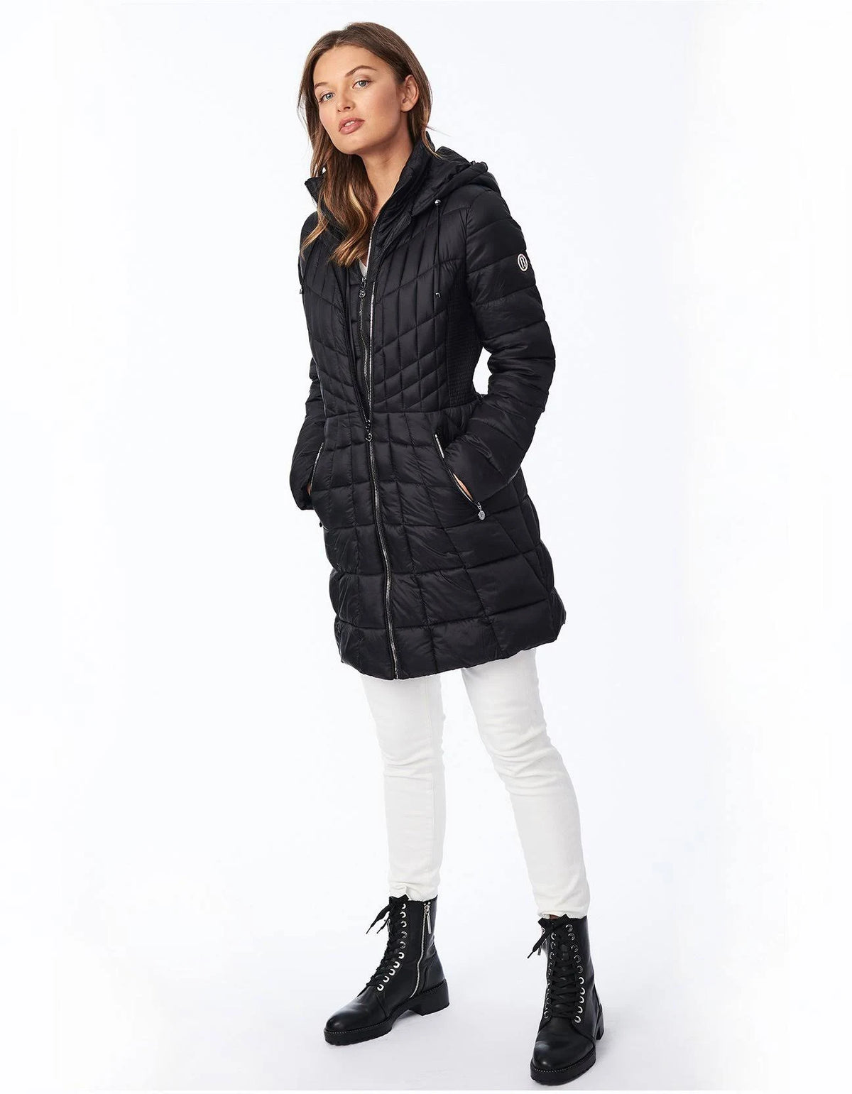 Black Hooded Packable Puffer Coat G789