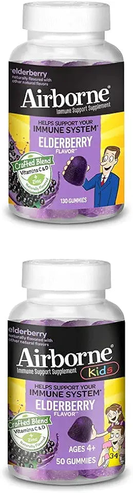 Elderberry Vitamin C and Zinc Gummies 130 Count and Kids Gummies 50 Count X513