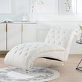 White Tufted Armless Chaise O63513