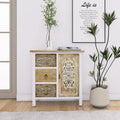 White Washed Wood 1-Door Accent Cabinet Y997
