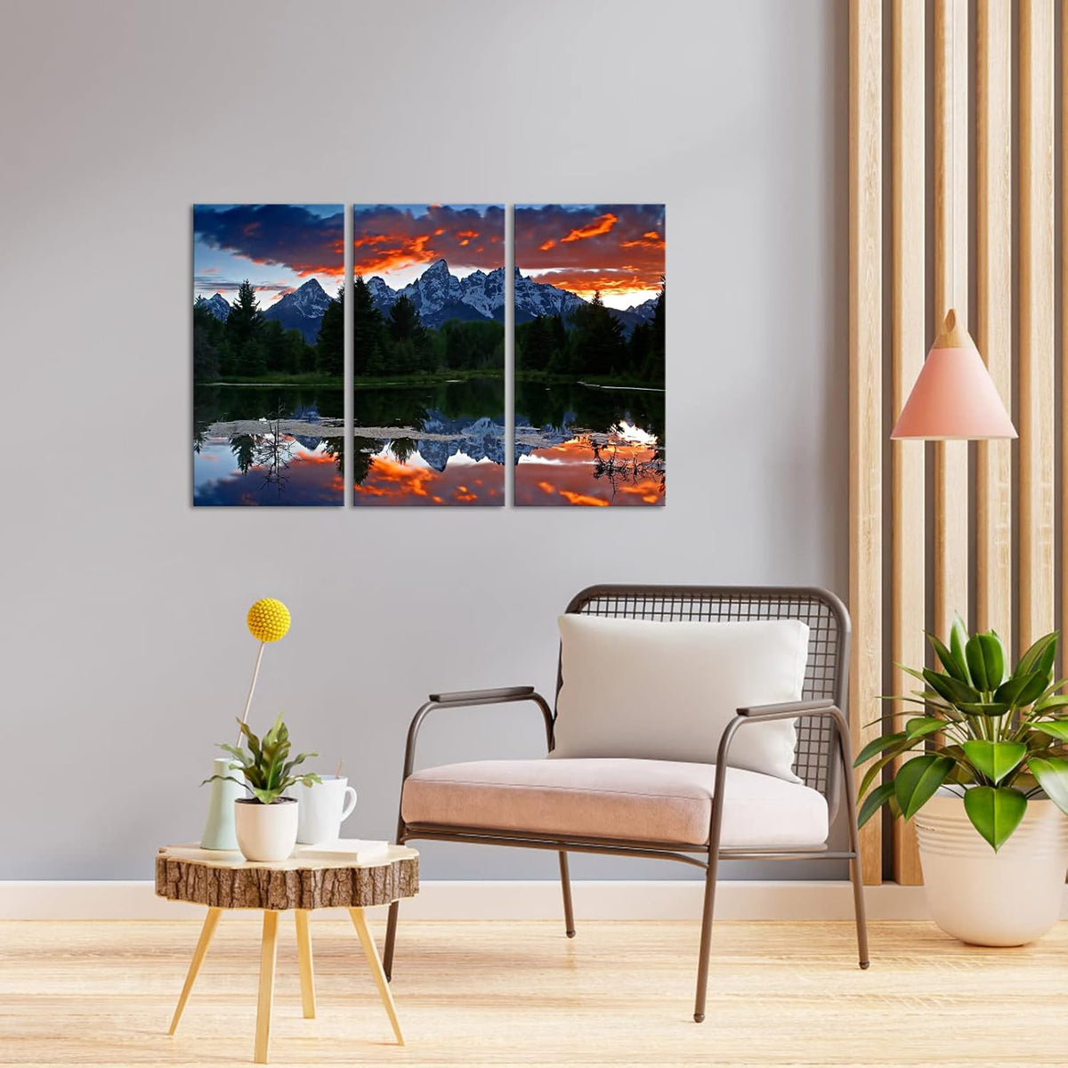 3 Pieces Stretched and Framed Canvas Wall Art Paintings 12x24inchx3pcs I542