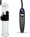 Black Vibrating Penis Pump 12" Length x 2.50" Diameter USB Rechargeable Acrylic Cylinder L718113