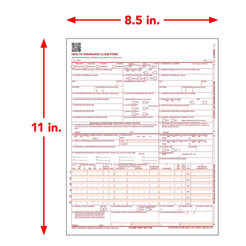 CMS-1500 Health Insurance Claim Form F1771