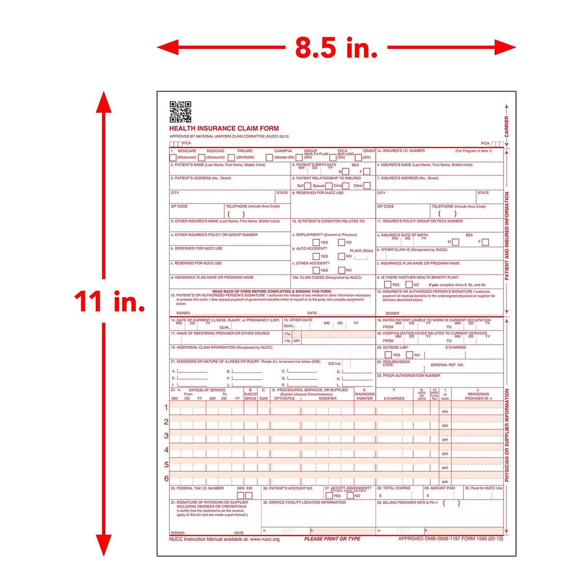 CMS-1500 Health Insurance Claim Form F1771