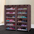 12 Grids 6 Tiers Portable Shoe Cabinet with Non-woven Fabric Cover P2357